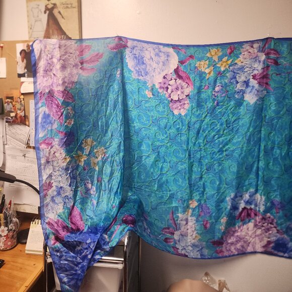 dana xu Other - Dana Xu 100 Silk Extra Large Body Scarf Wrap Blue Purple NWT